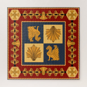 Goldene Löwen: Jugendstil-Schal-Design