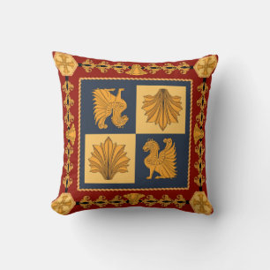 Goldene Löwen: Jugendstil-Schal-Design Kissen