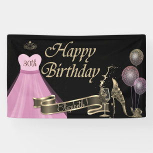 Goldene Luftballons, Glas, Absatz, Kleid, Schwarz Banner