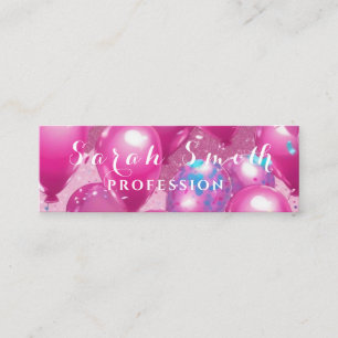 Goldene Luftballons Glitter Event Hochzeit Feier Mini Visitenkarte