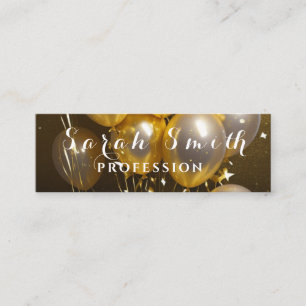 Goldene Luftballons Glitter Event Hochzeit Feier Mini Visitenkarte