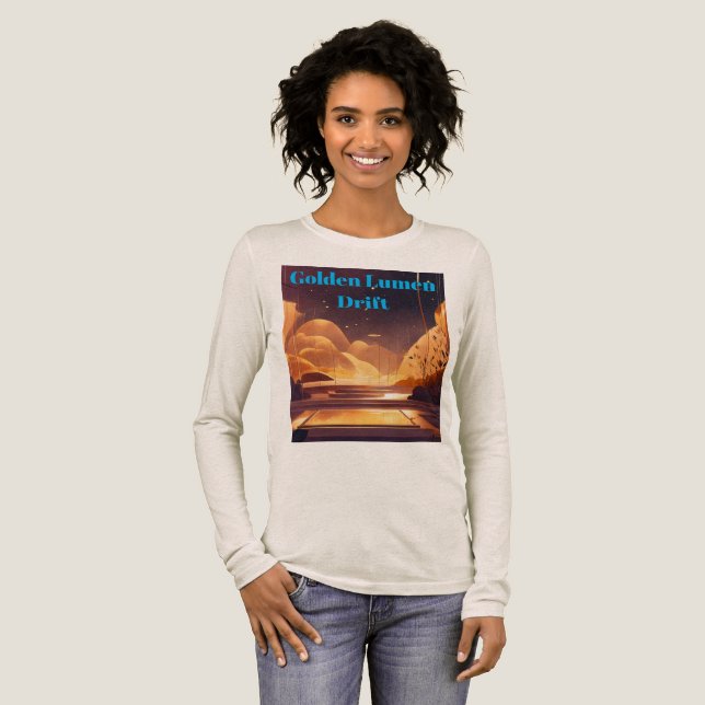 Goldene Lumen-Drift Tri-Blend Shirt (Volle Vorderseite)