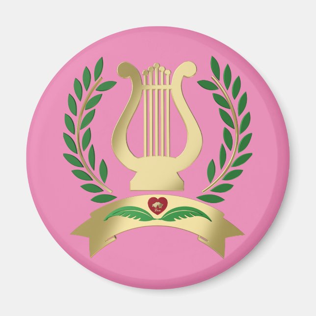 Goldene Lyre Magnet (Vorne)
