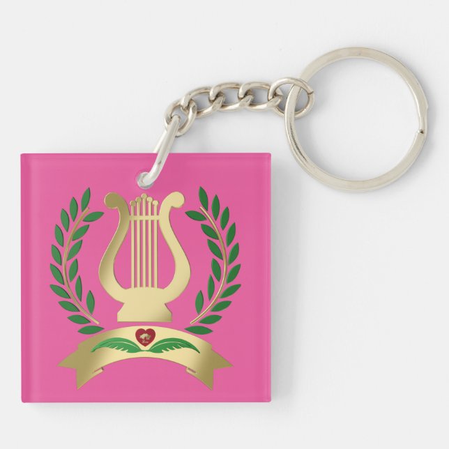 Goldene Lyre Schlüsselanhänger (Rückseite)