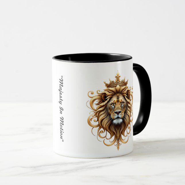 "Goldene Mähnenmajestät" Tasse (VorderseiteRechts)