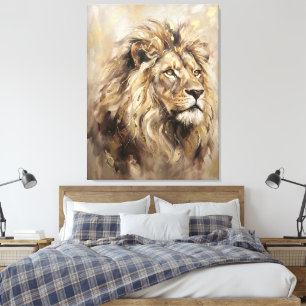 Goldene Majestät Löwe Abstrakt Luxus Wildnis  Leinwanddruck