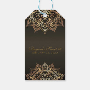 Goldene Mandala Bronze Glam Moderner Hochzeitsguns Geschenkanhänger