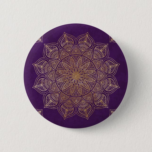 Goldene Mandala Button (Vorderseite)