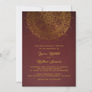 Goldene Mandala-Hochzeitseinladung Einladung
