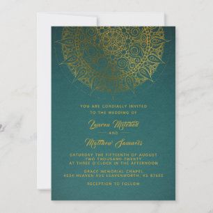 Goldene Mandala-Hochzeitseinladung Einladung
