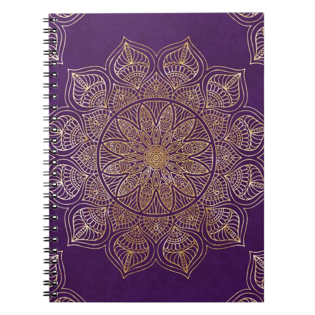 Goldene Mandala Notizblock (Vorderseite)