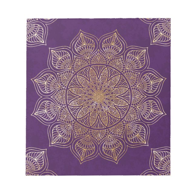 Goldene Mandala Notizblock (Vorderseite)