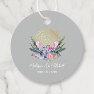 Goldene Mandala-Rosa-Kristall-Boho-Handfasting-Hoc Geschenkanhänger