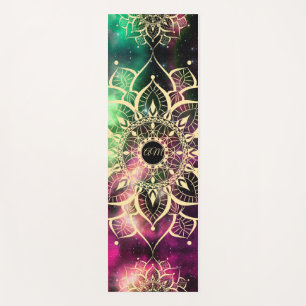 Goldene Mandala Wasserfarbennebel Yogamatte