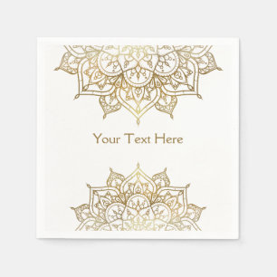 Goldene Mandala Weiße Chic Moderne Glamour Party Serviette