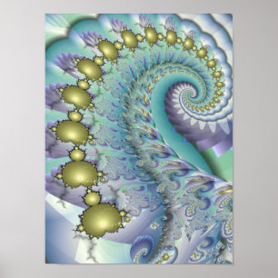 Goldene Mandelbrot-Spirale Poster