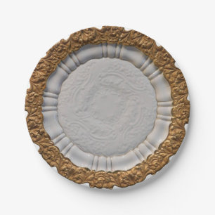 Goldene Marie Antoinette Brautdusche elegante Hoch Pappteller