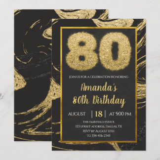 Goldene Marmor 80. Geburtstag Einladung
