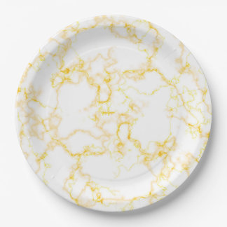 Goldene Marmor-Hochzeitspapier-Teller Pappteller
