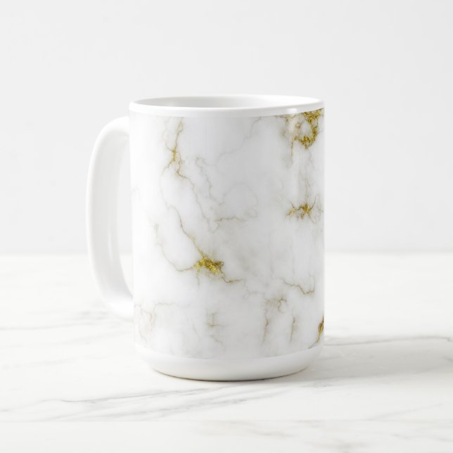 Goldene Marmor Kaffeetasse (Vorderseite Links)