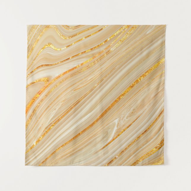 Goldene Marmorstruktur Wandteppich (Vorderseite)