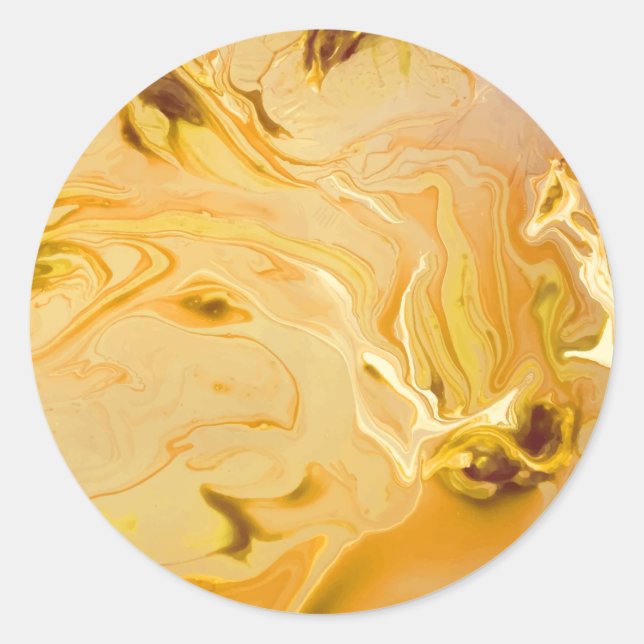 Goldene Marmortextur Runder Aufkleber (Vorderseite)