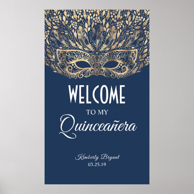 Goldene Maske in Quinceañera Willkommen Poster (Vorne)