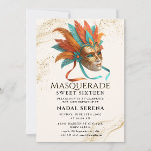Goldene Maskerade Einladung