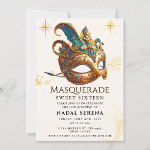 Goldene Maskerade Einladung