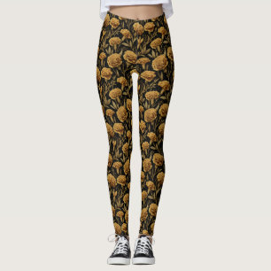 Goldene Maternity-Nelken-Blütenblatt Hochzeitsjubi Leggings