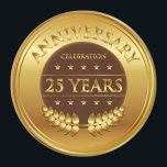 Goldene Medaille zum 25-jährigen Jubiläum Magnet<br><div class="desc">25 Jahre Jubiläum Gold Award mit einem Lorbeerkranz.</div>