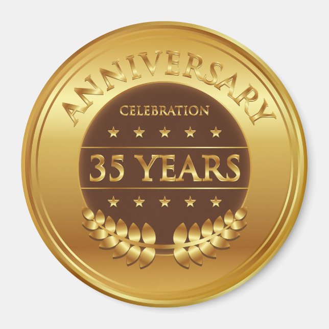 Goldene Medaille zum 35-jährigen Jubiläum Magnet (Vorne)