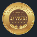 Goldene Medaille zum vierzigjährigen Jubiläum Magnet<br><div class="desc">45 Jahre Jubiläum feiern Gold Award mit einem Lorbeerkranz.</div>