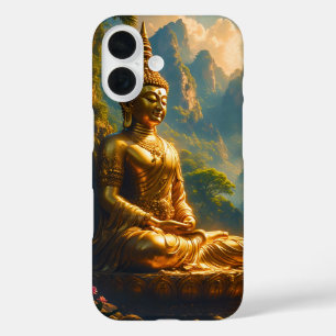 Goldene Meditation in den thailändischen Gipfeln iPhone 16 Hülle