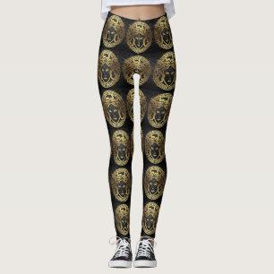 Goldene Medusa-Abstrakt Leggings