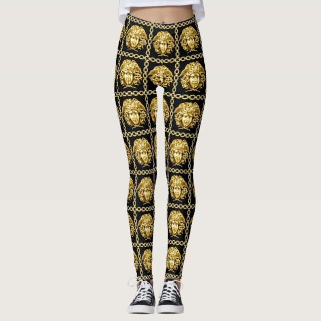 Goldene Medusa in Chains Leggings (Vorderseite)