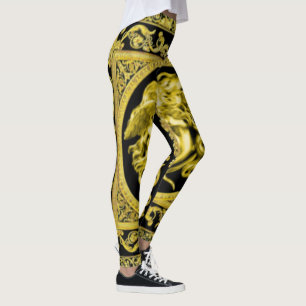 Goldene Medusa mit Arabesken-Leggings Leggings