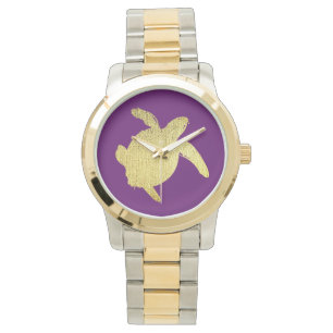 Goldene Meeresschildkröte Armbanduhr