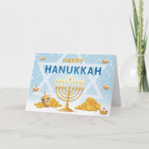 Goldene Menora Hanukkah Grußkarte