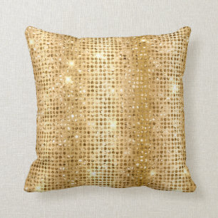 Goldene Metallfolie & Faux Glitter Glam Punkte Kissen