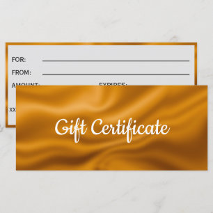 Goldene Metallfolie-Geschenkgutschein