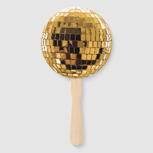 Goldene metallische Disco-Kugel Fächer