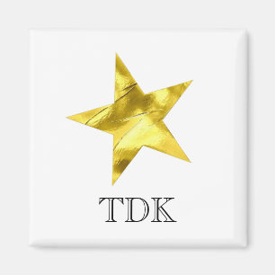 Goldene metallische Stern stilvoll personalisiert Magnet
