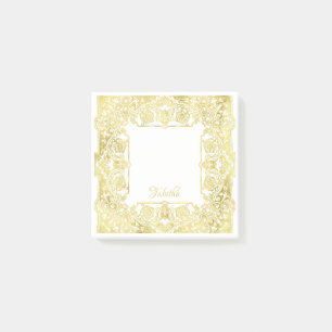 Goldene metallische Umrandung vintage individuelle Post-it Klebezettel