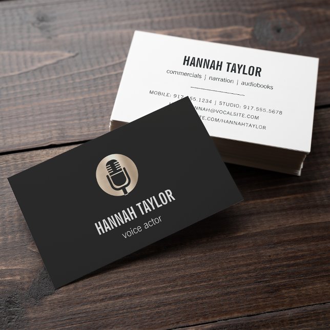 Goldene Mikrofonvorführung Visitenkarte (Von Creator hochgeladen)