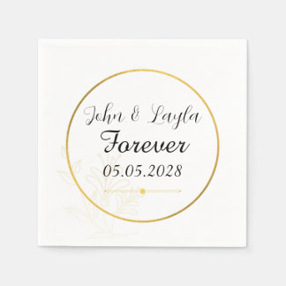 Goldene Minimalistische Elegante Hochzeitsserviett Serviette