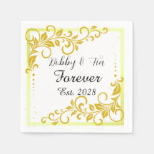 Goldene Minimalistische Elegante Hochzeitsserviett