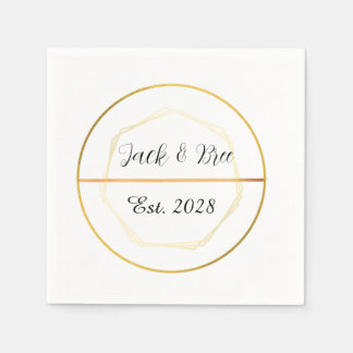 Goldene Minimalistische Elegante Hochzeitsserviett Serviette