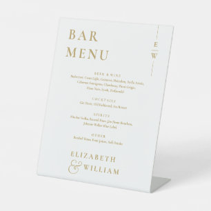 Goldene minimalistische elegante Monogramm-Bar-Spe Sockelschild