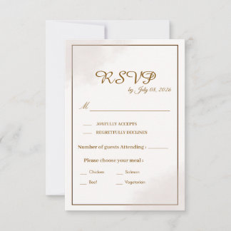Goldene Minimalistische Hochzeits-RSVP-Karte RSVP Karte